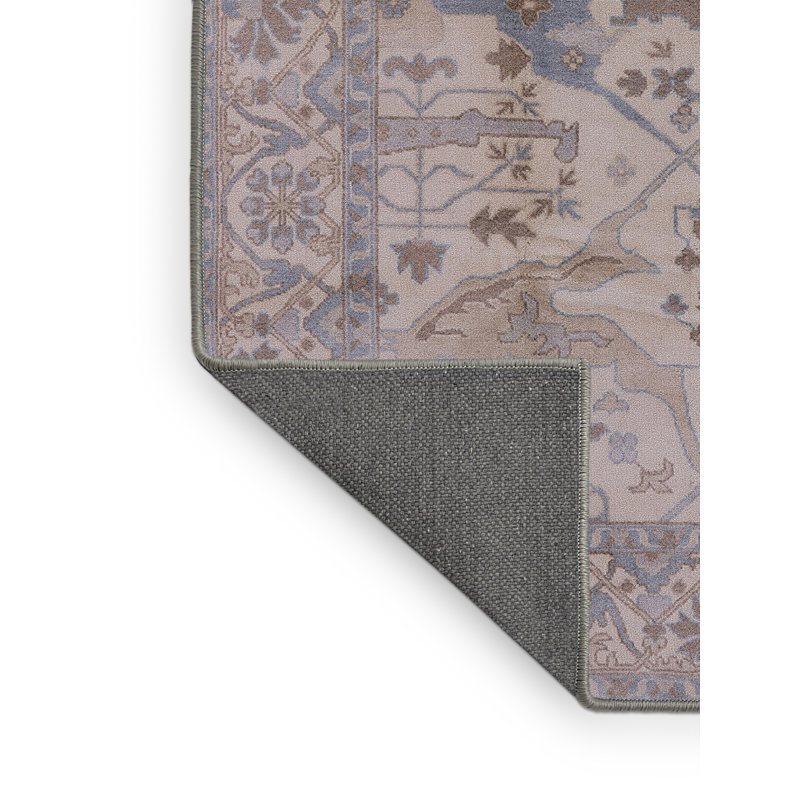Tapis oriental bleu marine / beige, Tapis de couloir 2 pi x 5 pi