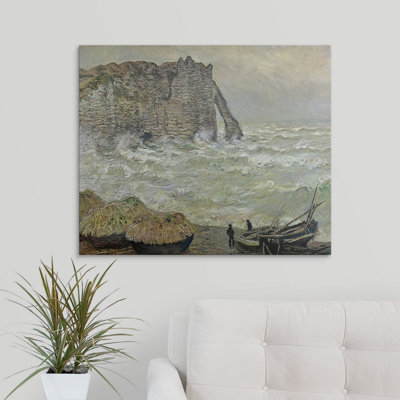 «Rough Sea at Etretat, 1883» par Claude Monet, reproduction d'art