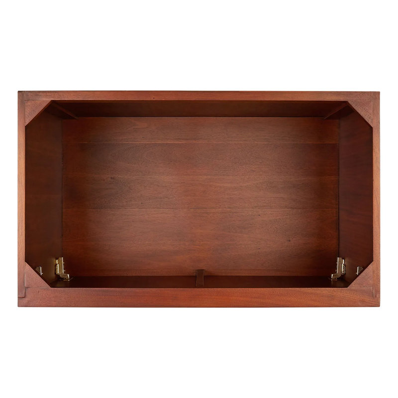 36" Novak Single Bathroom Vanity Set with Oval Undermount Sink, Natural Teak, 8" Widespread, Arctic White Quartz