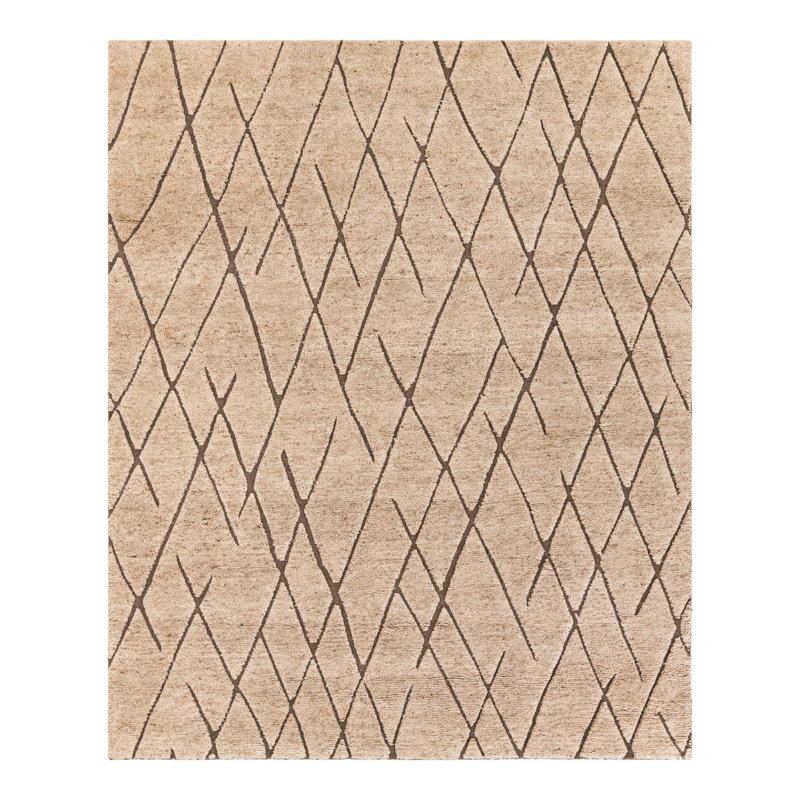 Tureka Hand Knotted Wool Geometric Area Rug , Rectangle 7'10" x 10'