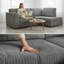 4 Seater Jumbo Cord Corner Sofa High Back Cushion including Foot Stool-1705694859-1705694857