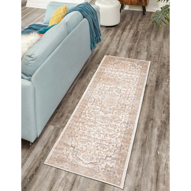 Tapis ivoire Stassie, Tapis de couloir 2 pi 8 po x 8 pi 2 po