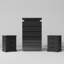 Ensemble de rangement de 3 pièces pour chambre à coucher : commode haute à 6 tiroirs avec éclairage DEL et 2 tables de chevet-371342810