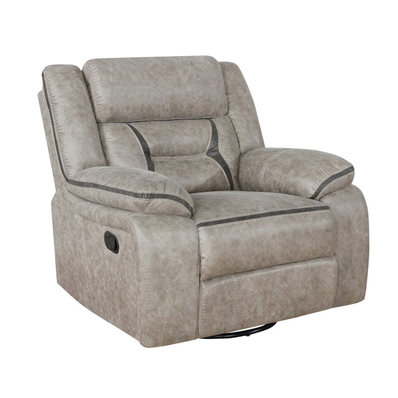 Faux Leather Home Theater Seat, Taupe Faux Leather