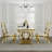 7 Piece Luxury White And Gold Dining Table Set With 6 White Leather Dining Chairs-551457641-551457646-551457632