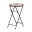 Table d'appoint transitionnelle avec beau carrelage en céramique et mosaïque de pierre, pliable, 14,22 po x 21,81 po, beige et noir