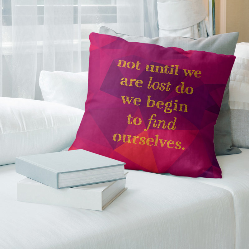 Coussin artificiel «Faux Gemstone Find Yourself», 16 po x 1 po, Rubellite / or, Housse de coussin seulement - sans coussin