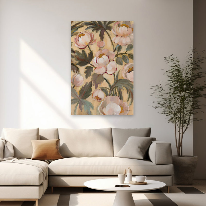 Pivoines traditionnelles et campagnardes II, 60" H x 40" W