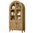 Arched Cabinet with Glass and Rattan Doors, 74” Tall Arched Storage Cabinet with Adjustable Shelves, Farmhouse Arch Display Bookcase with Doors for Living Room, Kitchen Pantry, or Dining Room-946867149