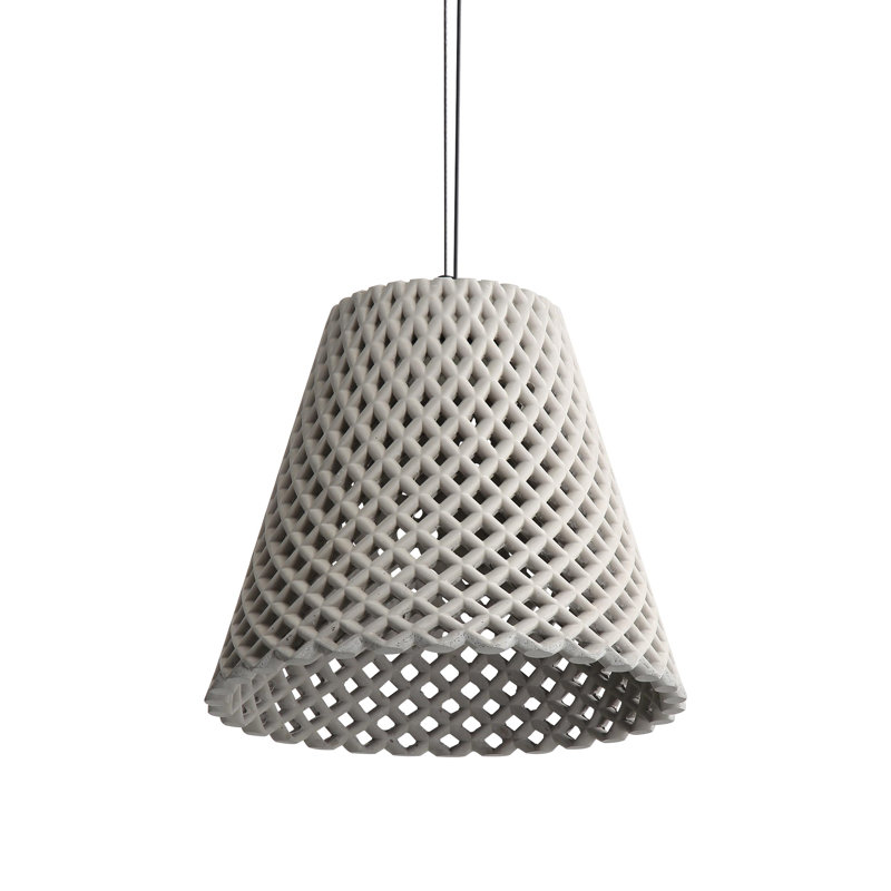 Luminaire suspendu DEL 14 po Traub en grès, Gris