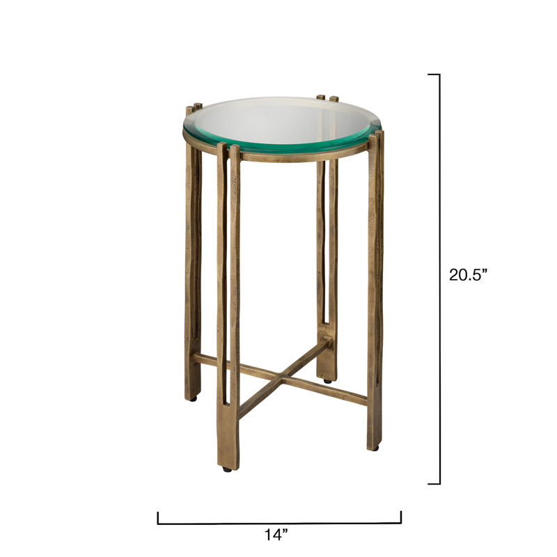 Metrical Iron Side Table, Antique Brass
