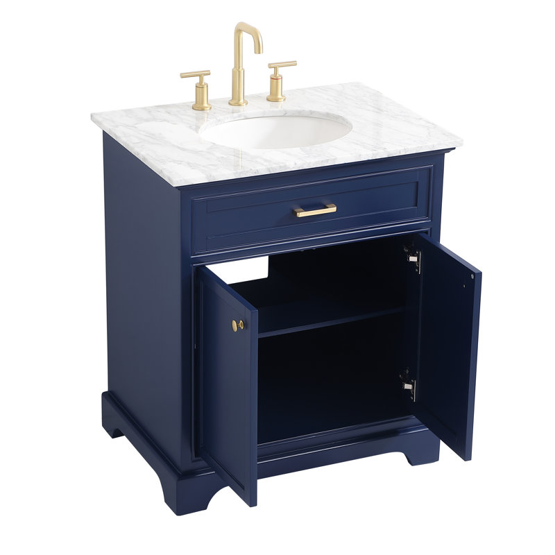 Ensemble de meuble-lavabo simple de 30 po Hermes, Bleu