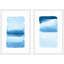 « flux diptych », ensemble de 2 reproductions d’art encadrées en bleu/blanc-24750277