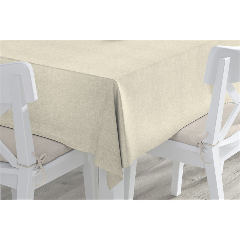 Nappe ronde en polyester Vallejos, Ivoire, 60 po, carré