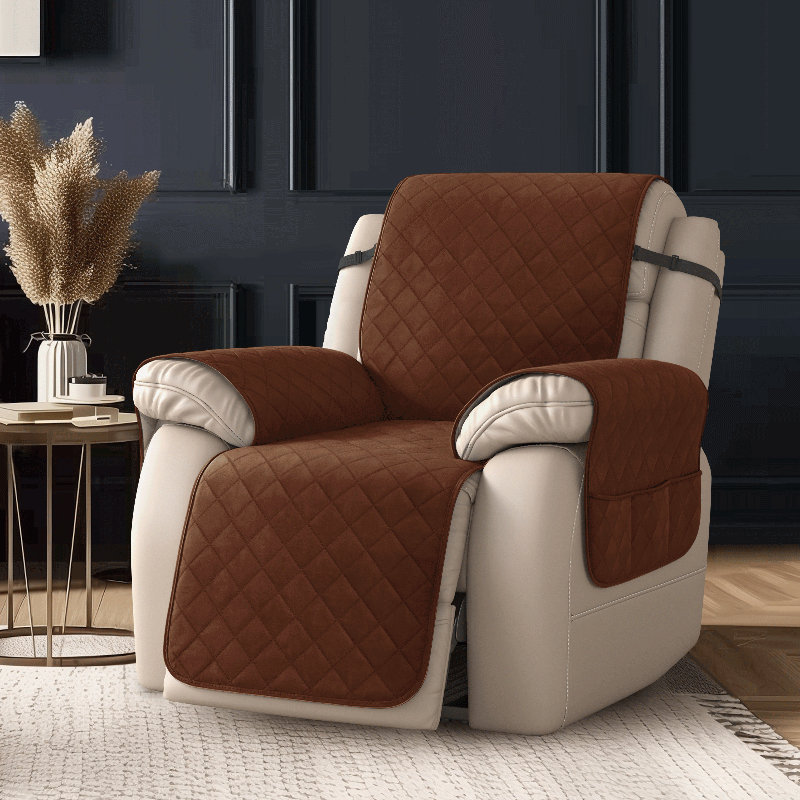 Housse matelassée et réversible pour fauteuil inclinable, Chocolat, Grand H 91 po x l 28 po x P 22 po