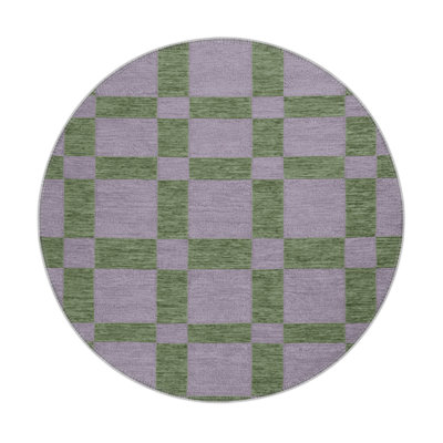Tapis d'intérieur et d'extérieur à carreaux rose