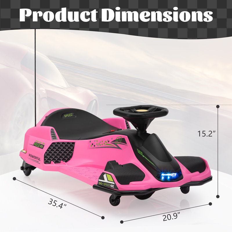 TOBBI_TOYS 12 Volt 1 Seater All-Terrain Vehicles Battery Powered Ride On, Pink