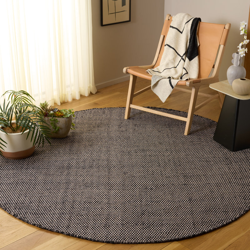 Tapis en laine tissé à la main Trellis, Rond 7 pi