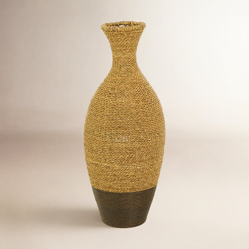 Wolton Brown/Dark Brown Seagrass Table Vase, 26.85" H x 10.85 W" x 10.75" D