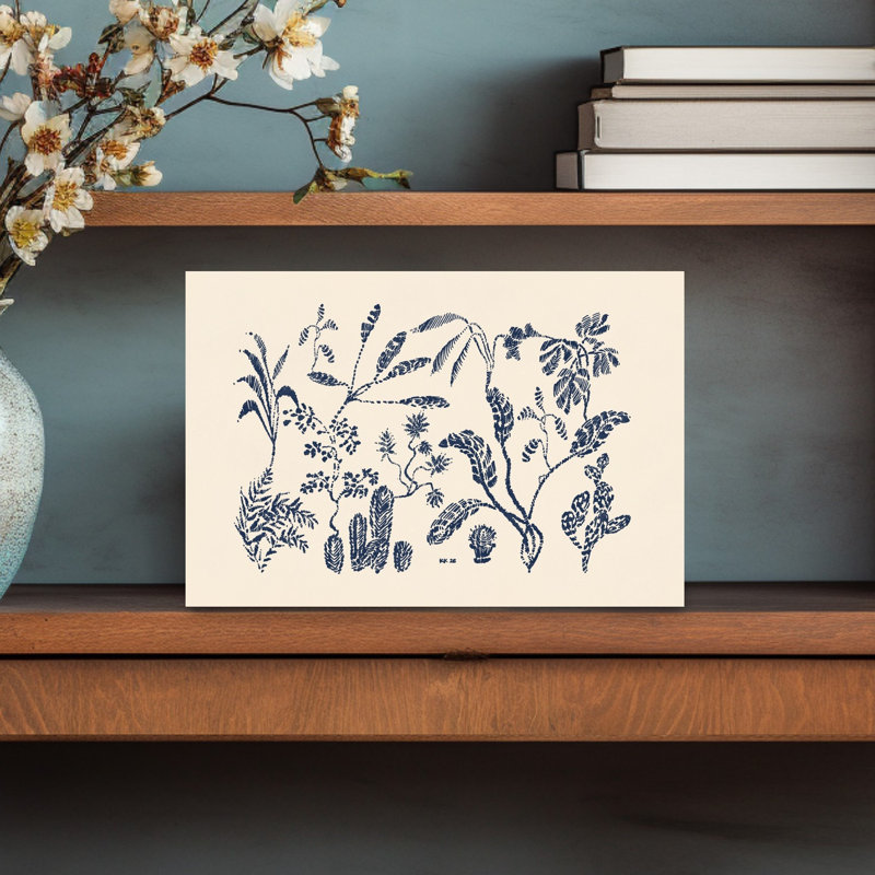 Indigo Botanical Collection, 12" H x 18" W