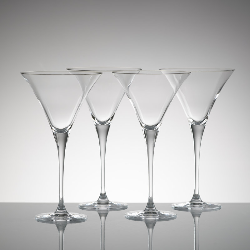 Elegant Clear Crystal Martini Glass Set of 4