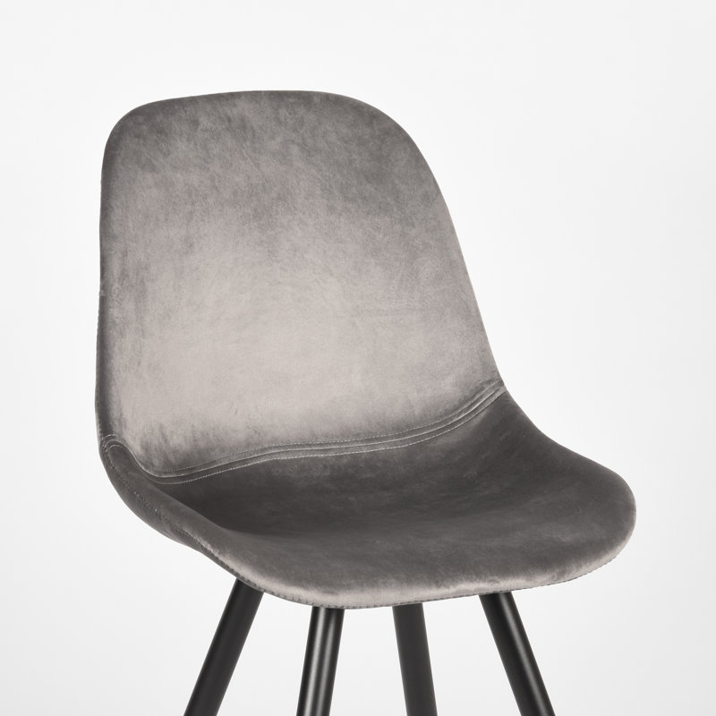 Dolezal 49cm H Velvet Upholstered Side Chair, Grey