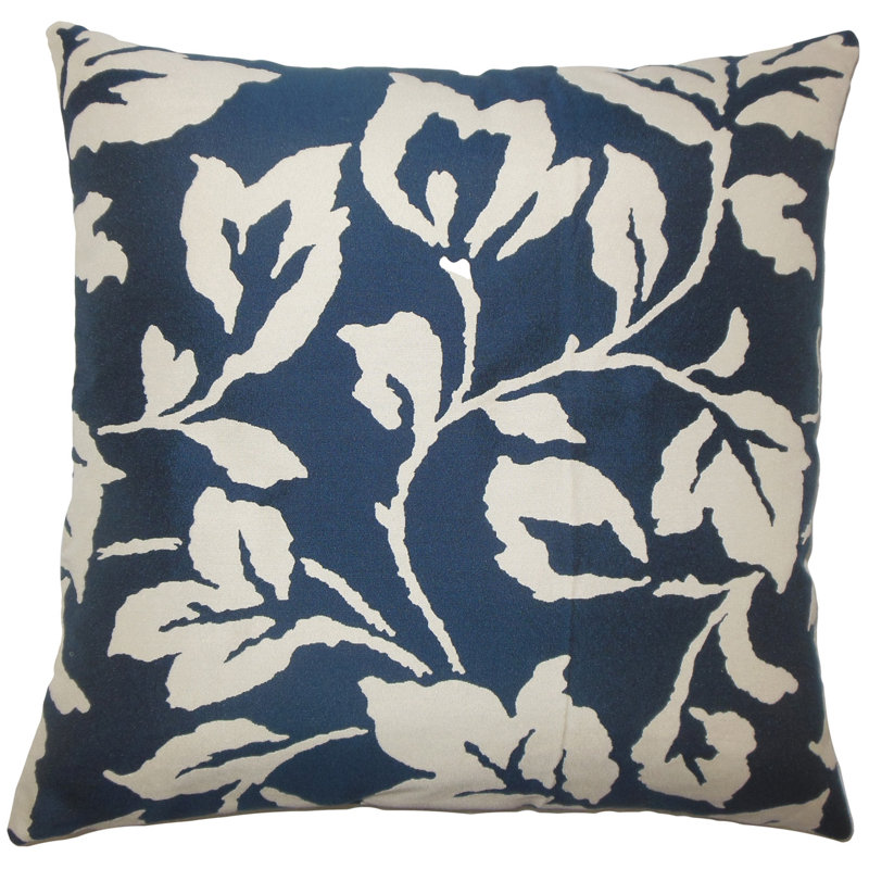 Floral Feather Reversible Throw Pillow