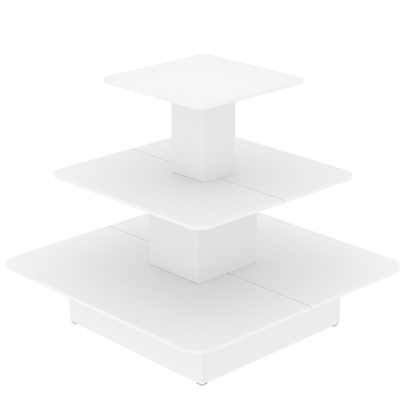 L 48 po x P 48 po x H 42 po - Présentoir de détail en bois blanc, Blanc