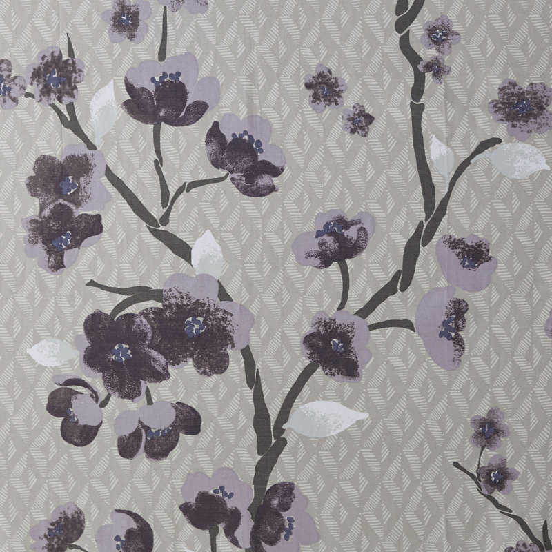 Rideau de douche en coton Holly, Mauve