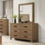 Noyer / châtaignier 3 pièces ensemble grand lit commode et miroir Miroir