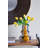 Bulbous Ceramic Vase with Abstract Multicoloured Finish