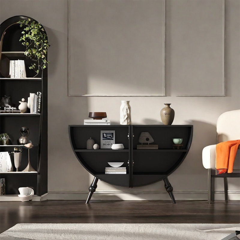 Elegant Storage Cabinet with Two Doors, Black