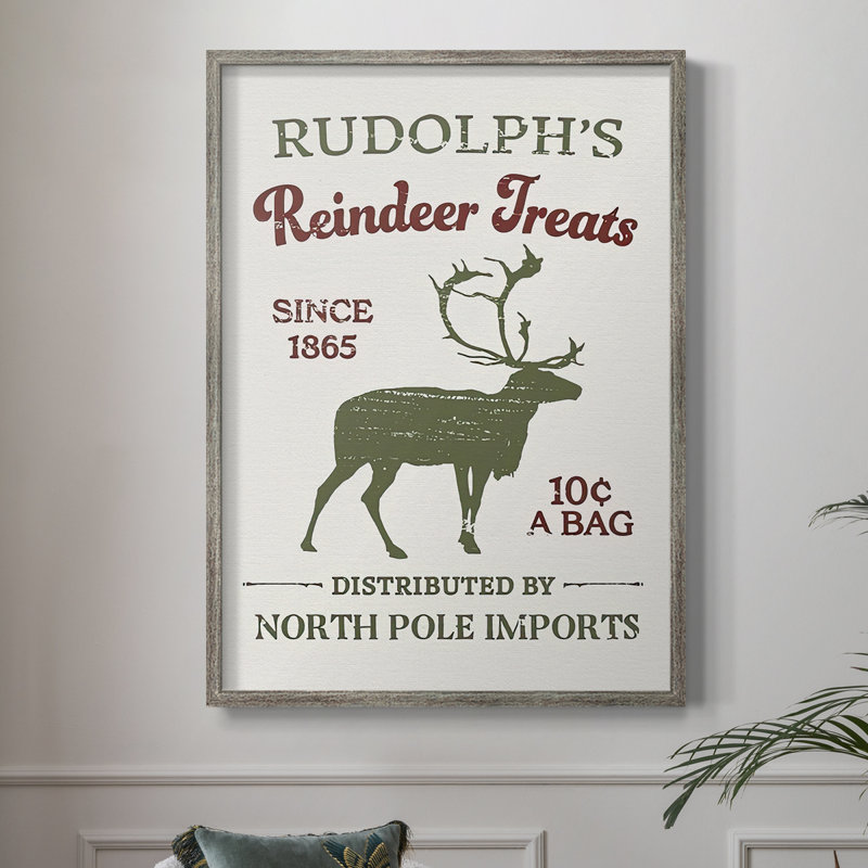 «Christmas Farm Sign Collection», reproduction encadrée en bois massif, H 11 po x l 9 po