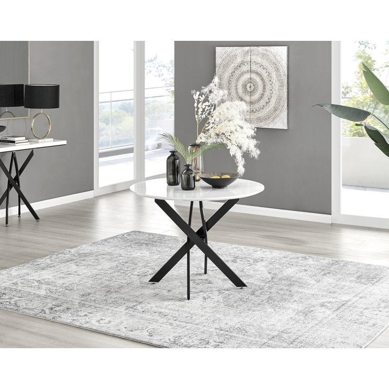 Eubanks 4 - Person Dining Set, Navy/Black