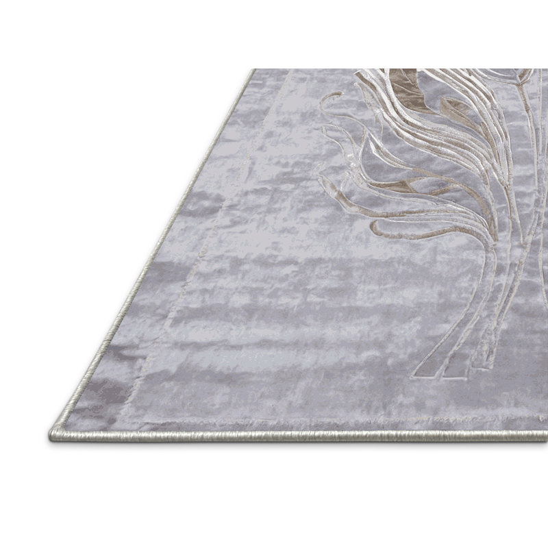 Tapis blanc soyeux et moelleux, Rectangle 8 pi x 10 pi