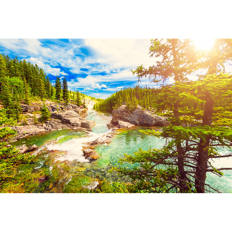 Elbow Waterfalls - Wrapped Canvas Print, 30cm H x 46cm W x 3.8cm D
