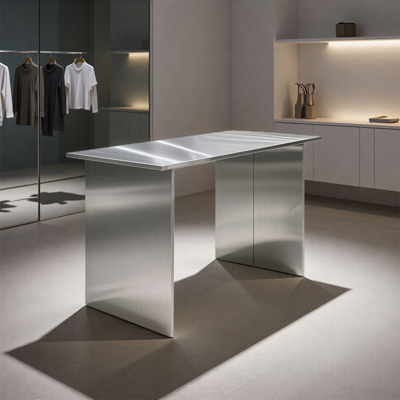 Orren Ellis Brushed Stainless Steel Fashion Display Table - Wayfair Canada