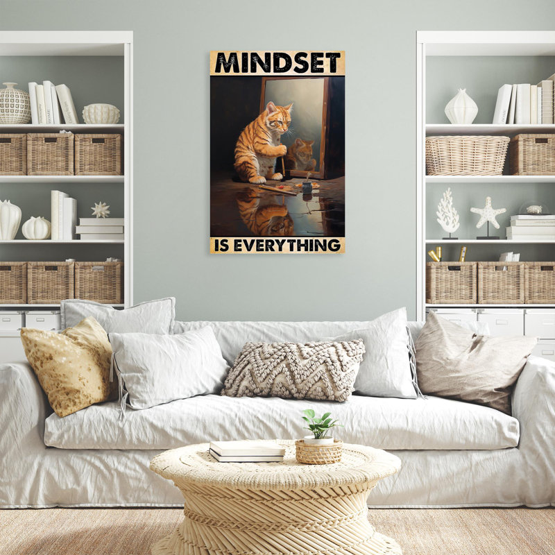 «Mindset Is Everything» - 1 pièce, H 20 po x l 16 po x P 1,25 po