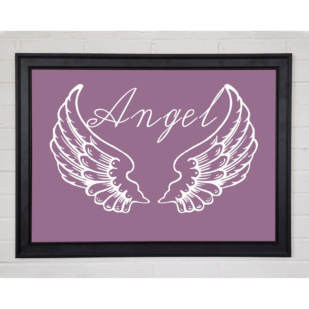 Mädchenzimmer Zitat Angel Wings 4 Dusty Pink Gerahmter Druck 10150