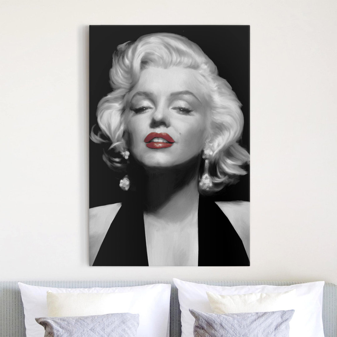 Leinwandbild Marilyn mit roten Lippen