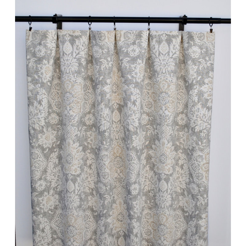 Cotton Room Darkening Curtain Pair, Beige/Gray, 50" W x 90" L
