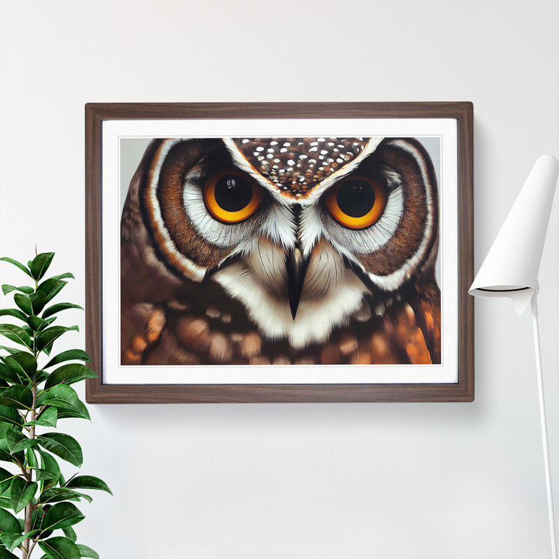 Unimaginable Owl - Framed Print, 46cm H x 64cm W x 2cm D, Walnut