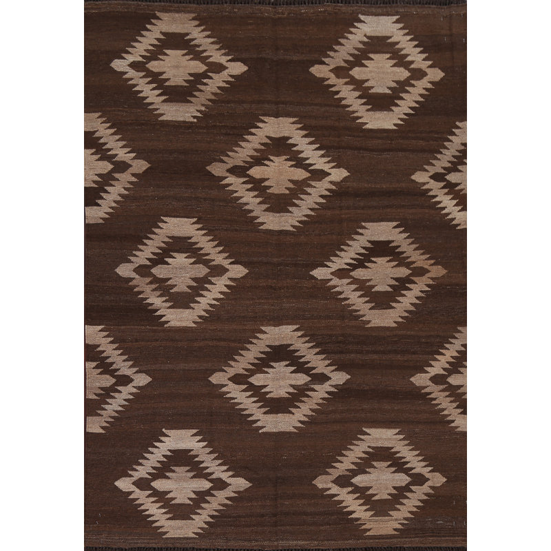 Natural Dye Kilim Oriental Area Rug, Rectangle 4'7" x 6'5"
