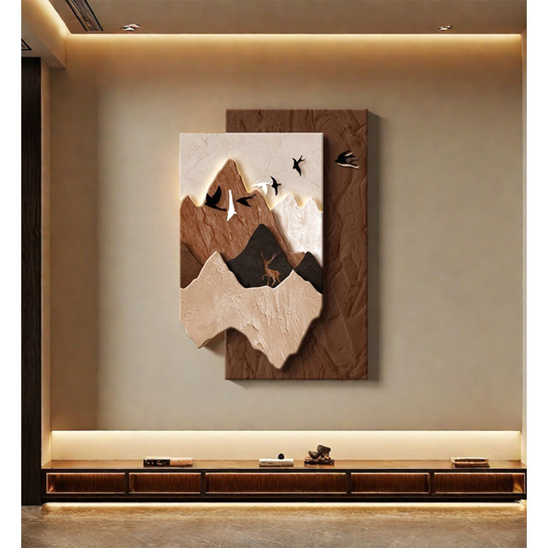 Décoration murale moderne en grès minimaliste à DEL, H 39,37 po x l 27,56 po x P 1,57 po