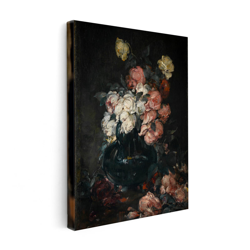 Walter Shirlaw - Roses, Unframed, Canvas, 12"H x 16"W