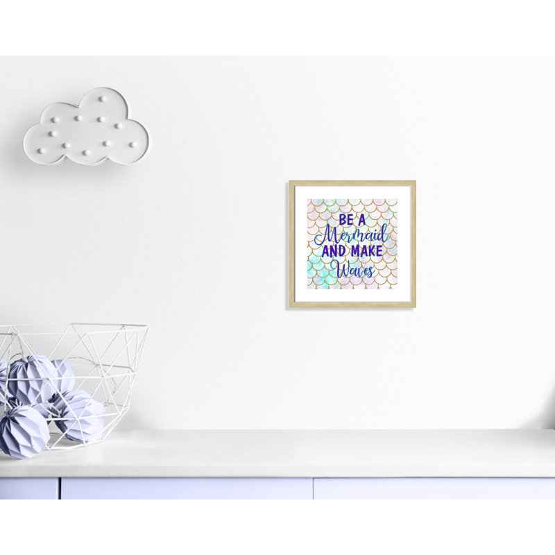 «Always be a Mermaid Be a Mermaid», art encadré, H 17 po x l 17 po x P 1,19 po, Cadre boîte champagne