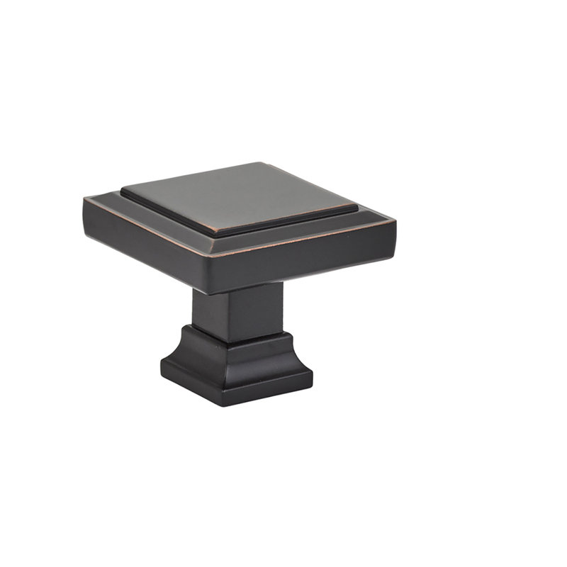 Oversized 1 1/4" Length Square Knob, 1.25" H x 1.25" W x 1.25" D, Oil Rubbed Bronze