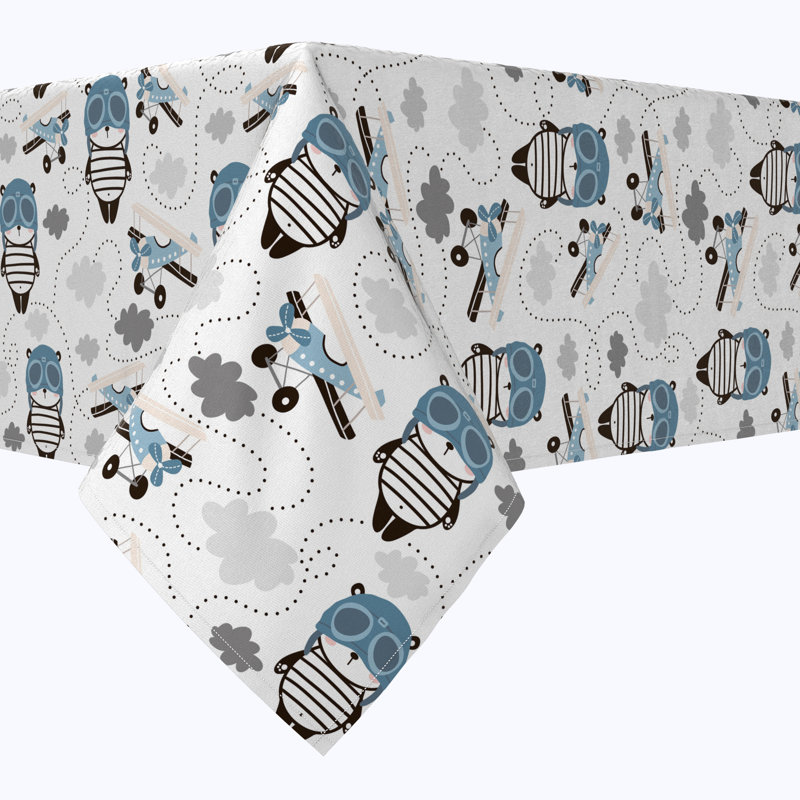 Square Tablecloth, 100% Cotton, 52X52", Panda Pilot