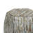 Alissa Mother of Pearl Shell Handmade Shell Mosaic Hexagon Side End Gray Accent Table with Brown Accents
