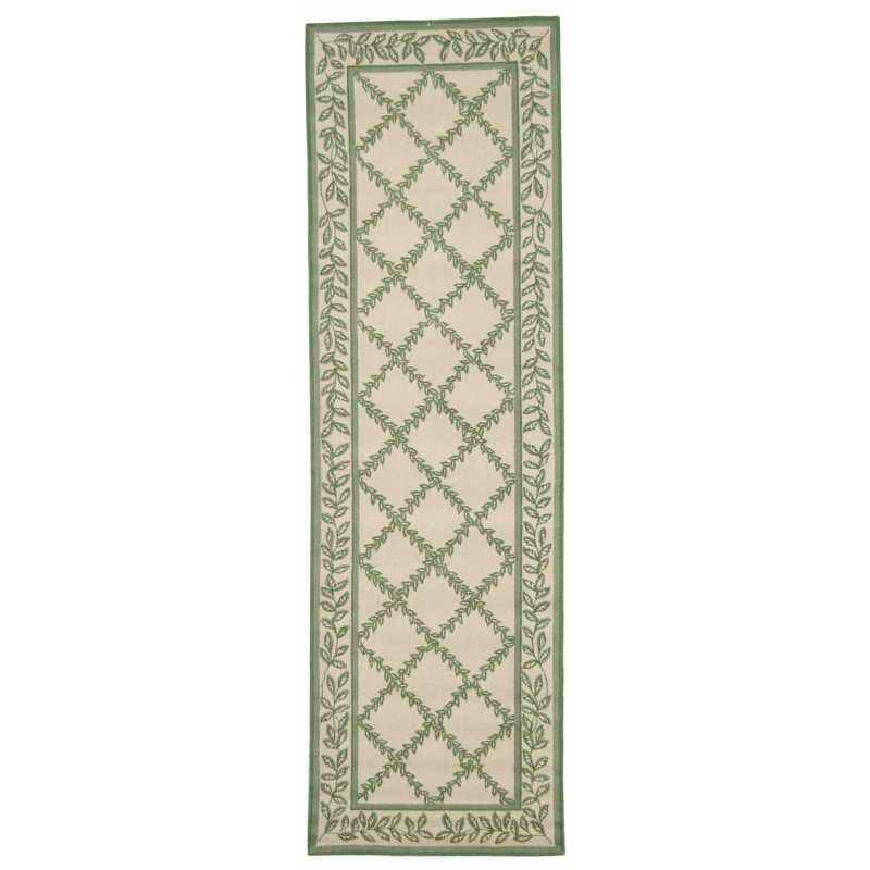 Jonsson Hand Hooked Wool Pile Geometric Rug, Runner 2'6" x 6'
